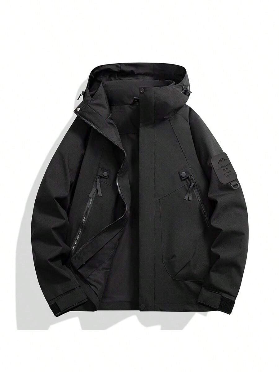 Men Shell Jackets - Black - View 1