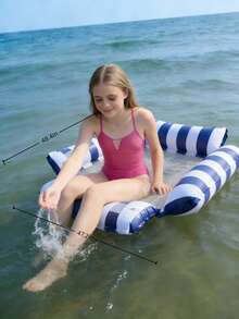 1pc Inflatable Water Hammock, Adult Summer Swimming Pool & Beach Floating Lounger, Perfect Summer Gift For Pool Party And Vacation - Multicolor - View 6