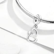 1 Mặt dây chuyền hạt hình trái tim vô cực bằng bạc Sterling thời trang, thích hợp để làm vòng tay, trang sức DIY cho nữ. - Bộ 1 - Xem 11