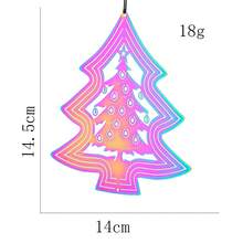 Gradient Christmas Tree Wind Spinner Stainless Steel Whirligig Wind Chimes Suncatcher Garden Hanging Sculptures Windmill Wedding Window Decor With Swivel Hook - Christmas Tree - View 5