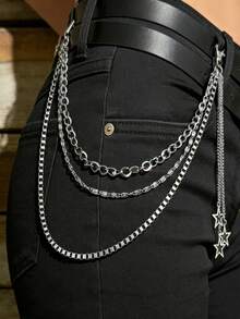 1 chiếc dây đeo eo thủ công kiểu hip-hop đường phố bằng đất sét, đính đá và hạt cườm, dây đeo thân unisex dùng hàng ngày (Lưu ý: Thỉnh thoảng có mắt xích bị lỏng là điều bình thường đối với sản phẩm thủ công, có thể lắp ráp lại được) - Nhiều màu - Xem 14