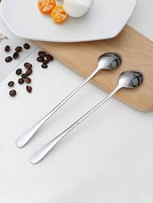 4pcs Long Handle Iced Tea Spoons, 7.8 Inch Length, Coffee Spoon, Ice Cream Spoon, Mixing Spoon, Stainless Steel Cocktail Stirrer - Multicolor - View 9