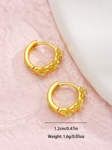 1 Pasang Anting Bunga Lima Kelopak yang Cantik dan Manis, Cocok untuk Anak Perempuan Kenakan di Pesta Pantai Musim Panas, Liburan, Kencan, Sehari-hari, Hadiah Perhiasan Modis - Emas - View 5