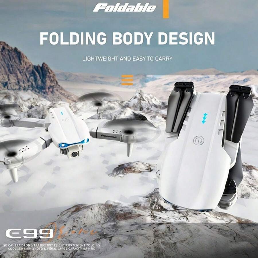 E99 四軸無人機 - 雙鏡頭、360° 翻轉、高度維持、輕量化且可折疊設計、方便攜帶、適合初學者和青少年、理想的節日禮物