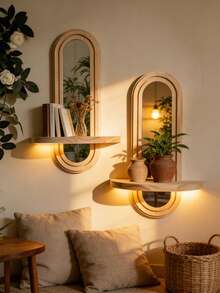 1件波西米亚风格木质彩虹拱形壁挂置物架，多功能收纳架，安装简便，适用于卧室、客厅、走廊、儿童房、厨房、办公室、农舍、中世纪及现代彩虹装饰 - 彩色 - 查看 21