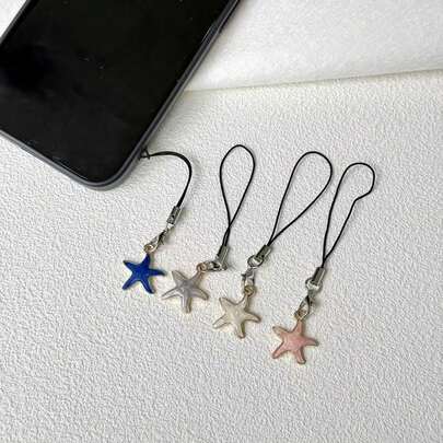 1个极简主义海星手机挂绳吊坠，油滴形挂饰，手机装饰配件，节日装饰品，优雅USB挂饰