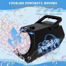 KENOKAY Bubble Machine: Festive Fun For Parties - Black And White Plastic Toy With Rotating Wand And 20 Rotating Sticks - Multicolor - View 8