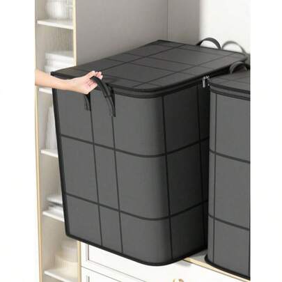 OBOVAY 1 pieza Bolsa de almacenamiento plegable para armario, caja de almacenamiento de gran capacidad, portátil con asa, caja de almacenamiento impermeable, a prueba de polvo y a prueba de humedad. Organizador con doble cremallera y asa, adecuado para guardar ropa, edredones, juguetes, artículos varios y ropa sucia. Aplicable para mudanzas, viajes, cestas de almacenamiento y debajo de la cama. Regalo del Día de la Madre.