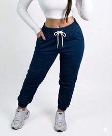 Women's Sweatpants, Cold Weather Winter Fashion - PANTALONES DEPORTIVOS AZULES - Ver 1