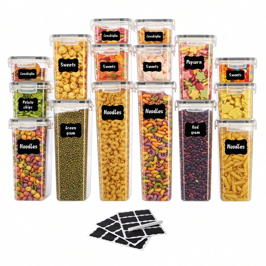 Kit de almacenamiento y organización de alimentos - Blanco y Negro - Ver 1