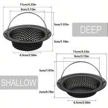 1pc Stainless Steel Black Round Kitchen Sink Strainer - Fine Mesh Drain Basket, Easy To Clean, Dishwasher , Anti-Rust Design, Anti-Clogging, Kitchen Sink Strainer, Anti-Clogging Tool - D - View 4