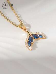 Hihho 1pc Delicate Mermaid Tail Pendant Necklace, Suitable For Daily Sweet Outfit, Sunny Beach, Street Stroll, Fashion , Gift For Girlfriend Or Best Friend - Yellow Gold - View 15