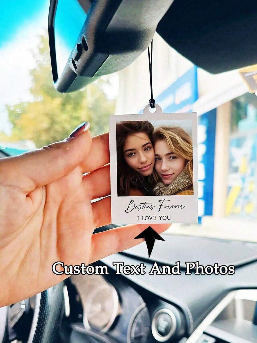 Personalised Photo Car Ornament Hanging Car Any Image Driving Test Pass Gift Idea First Car Charm Gift - Multicolor 2 - View 1