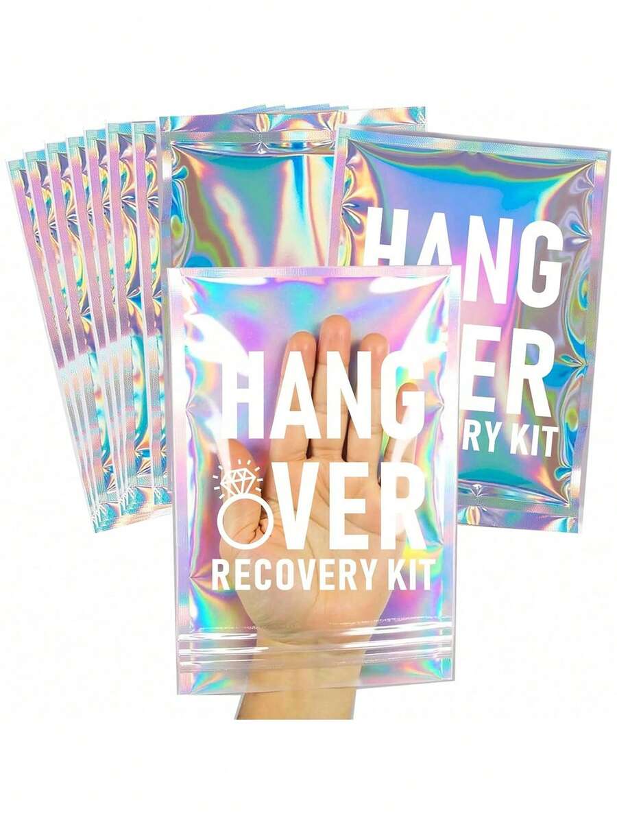 20/1 pieza Bolsa de PVC para Resaca, Bolsa de Kit de Recuperación de Resaca, Kit de Autocuidado, Bolsa Holográfica Resellable Preimpresa, Bolsa de Regalo para Resaca Favor de Fiesta Adecuada para Regalo de Novia de Boda, Bolsa de Recuperación de Supervivencia de Fiesta de Despedida de Soltera Láser, Regalo de Fiesta de Boda para Dama de Honor Cumpleaños Fiesta de Boda, Sin Electricidad Requerida, Adecuada para Favores de Fiesta de Despedida de Soltera, Regalo de Bienvenida de Boda, Kit de Resaca de Cumpleaños, Dama de Honor, Suministros de Fiesta de Despedida de Soltera - Multicolor - Ver 1