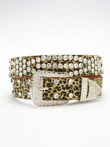 1条豹纹水钻朋克嘻哈街头风女式腰带 - A - 查看 6