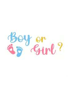 1pc Boy Or Girl Gender Reveal Party Wall Decal, Nursery Decor Wallpaper Sticker, Gender Reveal Party Decoration Sticker, Suitable For Gender Reveal Party, Children's Bedroom Decor - Multicolor - View 7