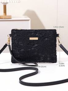 Mini Beach Bag Wristlet Coin Purse Shoulder Crossbody Bag, Women's Handbag, New Spring/Summer Fashion , Versatile, Wholesale Small Unique Shoulder Crossbody Sweet Square Bag - Black - View 3