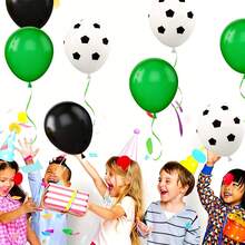 13 piezas Juego de globos de látex de 12 pulgadas con tema de fútbol verde para fiesta - Ver 2