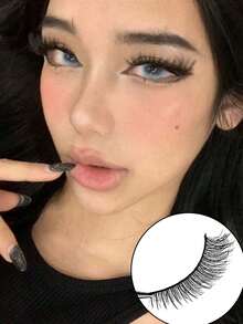 10 paires de faux cils en vison 3D naturels, faits de fibres réalistes fines, doux et naturels, imperméables, convenant au maquillage naturel, dramatique et quotidien, également pour le cosplay - Noir - Voir 5