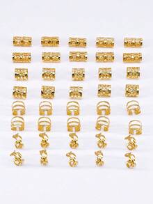 40Pcs Alloy Loc Jewelry For Hair Braid Jewelry Accessories For Women Girls Metal Hair Rings Cuffs Clips For Dreadlock Hair Braids Jewelry Decorations For Party,Summer,Holiday,Travel - Gold - View 5