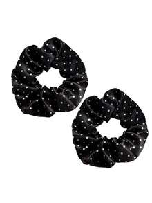 2 Stück Damen Satin Polka Punkt Haargummi, einfache Haarschlaufe, modisch und vielseitig, elegante, einfache Gummiband Badezimmer Haarzubehör geeignet für tägliche Ausflüge, Freizeitpartys, Pendeln zum Strand, Urlaub, Gesichtwaschen, Haare binden, Pferdeschwanz-Make-up, Kleidung kombinieren, Accessoires verwenden, Kopfbedeckungszubehör (2/1 Stück) Urlaubszubehör Haargummis Scrunchies Haarseile, Festival, Party - Verschiedenfarbig - Übersicht 10