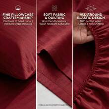 SERAPHINEX Sheet Sets With Pillowcases - Wine Red - View 4