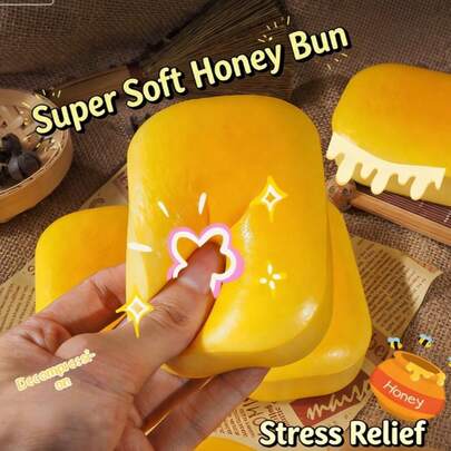 Đồ chơi bóp mềm hình bánh mì mật ong đàn hồi chậm mới, đồ chơi bóp hình bánh mì mini chân thực giúp giảm căng thẳng, đồ chơi tương tác phổ biến cho bé trai, bé gái, gia đình, sinh nhật, tiệc tùng, món quà hoàn hảo