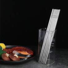 10pcs/Set High-Quality Reusable Chopsticks, Random Assorted Japanese Style Cutlery Set, Suitable For Kitchen, Sushi, Holidays Gifts, Elegant Stainless Steel Reusable Chinese/Japanese/Korean Chopsticks - Multicolor - View 6