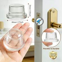 2pcs Transparent Self-Adhesive Door Stopper, Suitable For Floor And Wall Cushion Protection, Shower Room Door Stopper, No Drilling Required, Suitable For Home And Office, Can Protect Walls And Furniture - Round - View 8