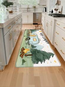 1pc Camper Camping Car Pattern Kitchen Rug, Kitchen Mat, Absorbent & Oil-Resistant Material Comfortable Standing & Walking Kitchen Foot Mat, Kitchen Floor Mat Striped Rug Bathroom Floor Mat, Home Office Area Mat, Laundry Room Sink Mat, Home Decor Kitchen Supplies Kitchen Decoration Kitchen Set Foam Mat - Multicolor - View 3