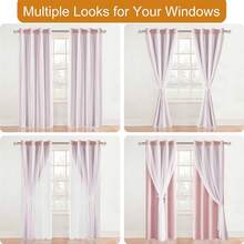 1pc Double-Layer Sheer And Blackout Curtain, With Top Eyelets For Installation, Minimalist Modern Style Suitable For Dining Room, Balcony, Bay Window, Partition, Bedroom, Living Room, Porch, Balcony Sunshade - 1PC - View 4