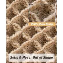 Upgraded Waffle Bath Mat  Absorbent Non Slip Bath Mats For Bathroom Floor  Washable Bathroom Rugs With Tassels Rubber Backed Bathroom Mats Ultra Soft 17" X 24" Brown - Màu nâu - Xem 6