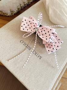 1个韩式波点蝴蝶结发带马尾夹，女士优雅水晶可爱发夹香蕉夹发卡 - 彩色 - 查看 10