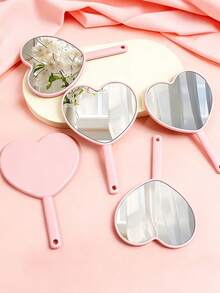 10pcs Heart-Shaped Portable Makeup Mirrors, Cute Mini Makeup Mirrors, Suitable For Birthday, Bridesmaid Party, Wedding Gifts, Party Favors - Multicolor - View 2