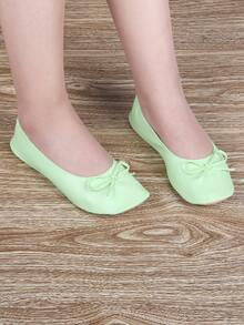 Women's Ballet Flats With Bow Round Toe Slip-On Dress Shoes, Comfortable LightweightCasual Flats In Multiple Colors, Soft Fashion Shoes For Office, Work, School, Travel, WalkingAnd Everyday All Season Wear - 抹茶綠 - 查看 8
