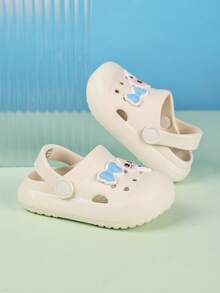 1 par de zapatillas para bebé niño primavera/verano interior/exterior, ligeras cómodas versátiles protección de dedos zuecos de playa - Beis - Ver 1