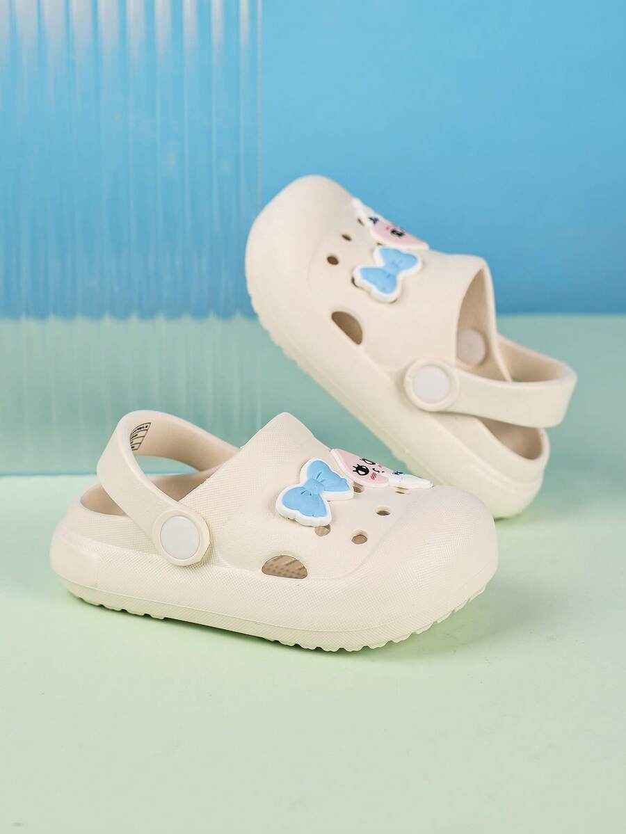 1 par de zapatillas para bebé niño primavera/verano interior/exterior, ligeras cómodas versátiles protección de dedos zuecos de playa - Beis - Ver 1