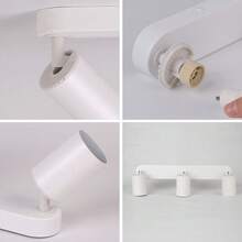 CANMEIJIA 三头GU10 LED嵌入式射灯，黑/白，铝合金现代家居装饰吸顶灯，可更换GU10灯泡，安装简便，硬线连接，适用于客厅、餐厅、卧室、厨房、走廊、咖啡厅、展览馆、阅览室、酒吧、酒店、服装店、展厅等场所，可根据需要提供不同尺寸和形状。 - 吸頂長條射燈GU10燈頭 - 查看 12