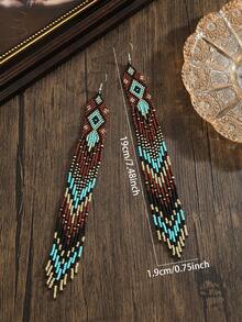 Bông tai đính cườm thủ công, bông tai phong cách Bohemian, bông tai tua rua màu đỏ và xanh lá cây chuyển sắc cổ điển, màu đỏ và xanh lá cây cổ điển, dễ dàng phối hợp hàng ngày, lý tưởng cho các dịp lễ, Ngày của Mẹ, Lễ Tạ ơn, Ngày Valentine, quà tặng tình bạn, sản phẩm mới mùa xuân/hè. - Nhiều màu - Xem 4