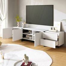 190 Cm TV-Schrank Mit 3 Türen, 2 Schubladen - 黑色 - 查看 7