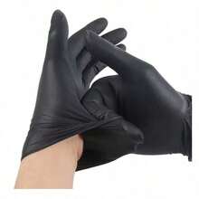 Black Disposable Latex-Free Food For Cooking Cleaning Household Pet Care Beauty Spa Pink Nitrile Gloves Powder Free Disposable Latex Free (100/Ct Box) Gloves Tattoo Supplies Household Items - Black - View 9