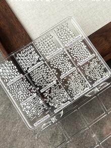 12 Grids Mix Size Crystal Rhinestones Nail Charms Bright Sparkling Clear Flat Back Round Rhinestones For Nail Art K9 Glitter Gems DIY Nail Decoration Supplies Nails - Multicolor - View 9
