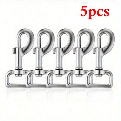 5/10pcs Industrial Heavy Duty Swivel Snap Hooks - 360° Rotating Metal Carabiners Suitable For Dog Leashes, Bags, Ropes And Luggages - Multi-Directional Secure Attachment, Durable Metal Construction