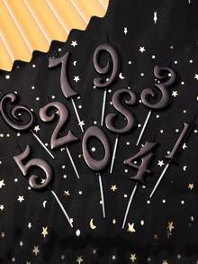 Black Number 0-9 Birthday Wedding Party Cake Decorative Candles - View 6