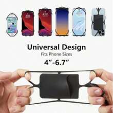 Adjustable Neck Strap Phone Holder With Crossbody Strap, Card Pocket, Universal Silicone Neck Strap - Multicolor - View 1