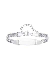 Vòng tay khắc chữ theo yêu cầu, vòng tay mặt cong bằng thép không gỉ, vòng tay khắc chữ bóng bẩy, thời trang, thanh lịch dành cho nữ, món quà tuyệt vời nhất. - Nhiều màu - Xem 9