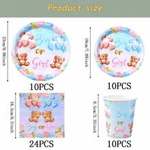 Bộ đồ dùng ăn uống dùng một lần hình gấu bông, không phân biệt giới tính, đĩa tiệc 7/9 inch, đĩa giấy dùng một lần, cốc, khăn ăn, thích hợp cho các dịp lễ, đám cưới, lễ đính hôn, sinh nhật, tiệc tùng, lễ kỷ niệm. - Nhiều màu - Xem 13