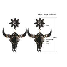 Bông tai Tauren bằng đồng thủ công, khảm thủy tinh, kiểu Gothic phương Tây, trang sức dự tiệc lễ hội. - động vật - Xem 6
