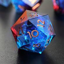 1 viên xúc xắc đa diện D20 trong suốt, xúc xắc nhựa nhọn thủ công, thích hợp cho các trò chơi nhập vai, RPG, trò chơi bàn cờ, MTG, Pathfinder, tiệc bí ẩn, trang trí trò chơi trên bàn. - Nhiều màu - Xem 14