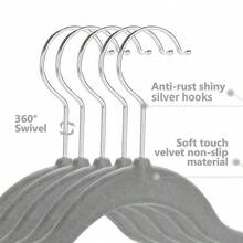 Premium Velvet Hangers,Non-Slip Thin Flocked Felt Hangers, Sturdy Clothes Hangers, Heavy Duty Coat & Suit Hangers, Suit Hangers For Closet Use, Ideal Closet Supplies 1pc - Multicolor - View 6